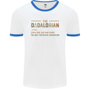 Fathers Day Dadalorian Funny Dad Daddy Mens Ringer T-Shirt White/Royal Blue