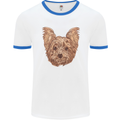 Dogs Smiling Yorkshire Terrier Mens White Ringer T-Shirt White/Royal Blue