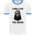 Long Live the Beard Mens White Ringer T-Shirt White/Royal Blue