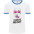 Check Meowt Mens White Ringer T-Shirt White/Royal Blue