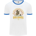 A Bulldog Dog Mens Ringer T-Shirt White/Royal Blue