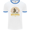 A Bulldog Dog Mens Ringer T-Shirt White/Royal Blue