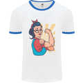 Strong Successful Woman Mens Ringer T-Shirt White/Royal Blue