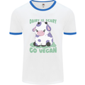 Dairy Is Scary Go Vegan Funny Mens White Ringer T-Shirt White/Royal Blue