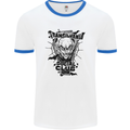 Vampires Transilvania Social Club Halloween Mens White Ringer T-Shirt White/Royal Blue