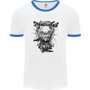 Vampires Transilvania Social Club Halloween Mens White Ringer T-Shirt White/Royal Blue
