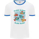 Bloop Bloop Funny Fishing Fisherman Mens Ringer T-Shirt White/Royal Blue