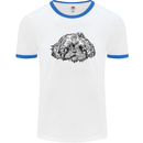 Shih Tzu Drawing Dogs Mens Ringer T-Shirt White/Royal Blue