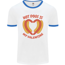 Hot Dog Anti Valentines Day Single Funny Mens Ringer T-Shirt White/Royal Blue