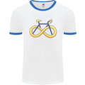 Infinity Bicycle Mens White Ringer T-Shirt White/Royal Blue