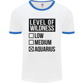 Levels of Wildness Aquarius Mens White Ringer T-Shirt White/Royal Blue