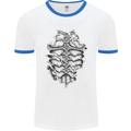 Roman Armour Fancy Dress Warrior Gym MMA Mens White Ringer T-Shirt White/Royal Blue