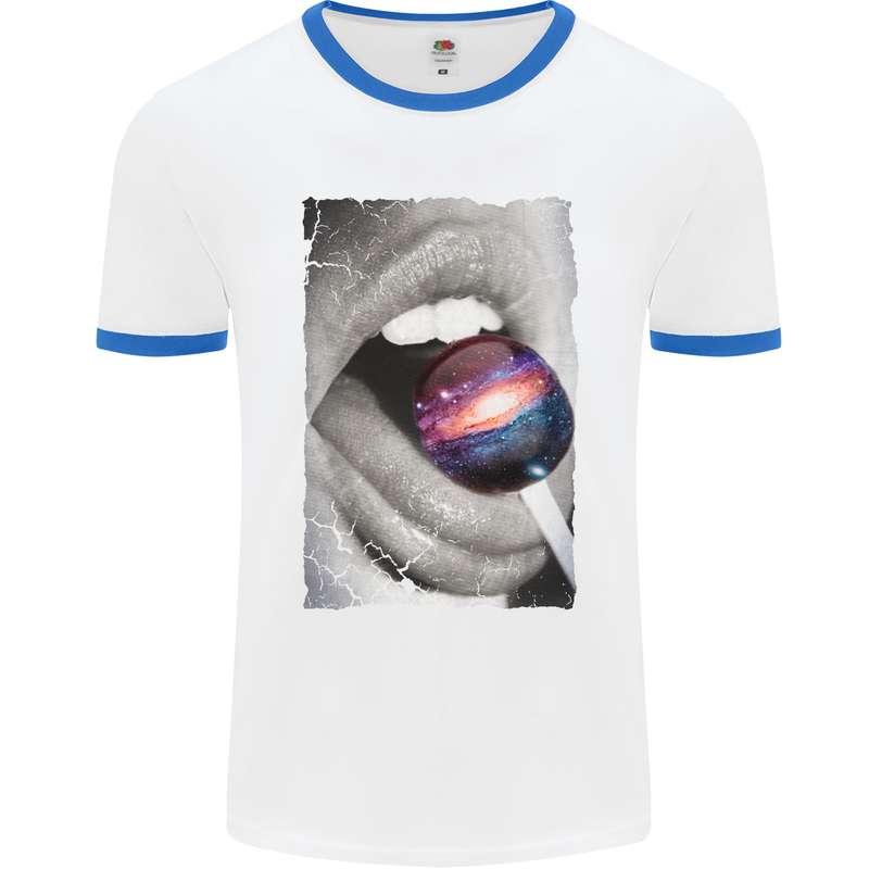 Galactic Taste Mens White Ringer T-Shirt White/Royal Blue