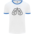 Bicycle Lungs Funny Cycling Bike Cyclist Mens White Ringer T-Shirt White/Royal Blue