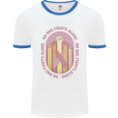 Breast Cancer Awareness Fights Alone Mens Ringer T-Shirt White/Royal Blue