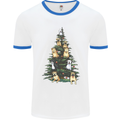 Funny Dog Christmas Tree Mens Ringer T-Shirt White/Royal Blue