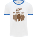 We Herd That Funny Cow Mens White Ringer T-Shirt White/Royal Blue