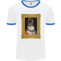 The One True Cat King Funny Mens White Ringer T-Shirt White/Royal Blue