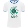 Climate Change Say No To Plastic Mens Ringer T-Shirt White/Royal Blue