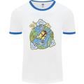 Climate Change Earth Destruction Nuclear War Mens Ringer T-Shirt White/Royal Blue