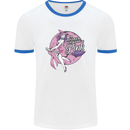Breast Cancer Awareness Witch Halloween Mens Ringer T-Shirt White/Royal Blue