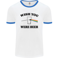 Wish You Were Beer St Patricks Day Alcohol Mens White Ringer T-Shirt White/Royal Blue