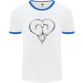 Skull Skeleton Boxing MMA Muay Thai Boxer Mens White Ringer T-Shirt White/Royal Blue
