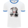 Boxing Gloves 89 Boxer Mens White Ringer T-Shirt White/Royal Blue