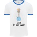 Just a Vase Funny Bong Weed Cannabis Drugs Mens White Ringer T-Shirt White/Royal Blue