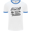 My Uncle is Older 30th 40th 50th Birthday Mens White Ringer T-Shirt White/Royal Blue