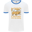 I Want to Be a Mechanic Like My Daddy Mens Ringer T-Shirt White/Royal Blue