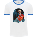 Hot Rod Santa Clause Hotrod Christmas Mens White Ringer T-Shirt White/Royal Blue