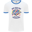 Dont Speak Much Autism Autistic Mens White Ringer T-Shirt White/Royal Blue