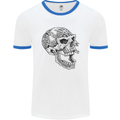 Viking Skull Symbols Mens White Ringer T-Shirt White/Royal Blue