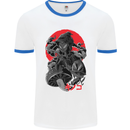 Magic Mushrooms Weed Japanese Alien Mens White Ringer T-Shirt White/Royal Blue