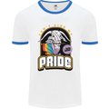 Can't Hide My Pride LGBT Gay Awareness Mens White Ringer T-Shirt White/Royal Blue