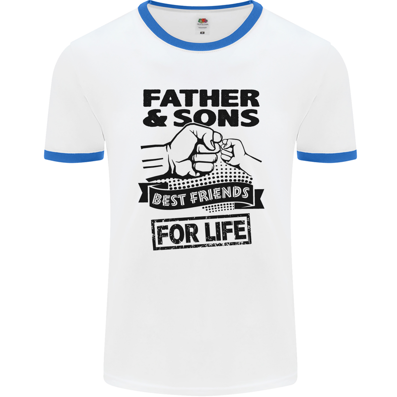 Father & Sons Best Friends for Life Mens White Ringer T-Shirt White/Royal Blue