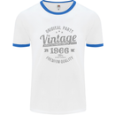 Vintage Year 57th Birthday 1966 Mens Ringer T-Shirt White/Royal Blue