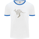 Kangaroo Ecology Mens White Ringer T-Shirt White/Royal Blue