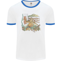 Katana Blacksmith Japanese Samurai Sword Mens Ringer T-Shirt White/Royal Blue
