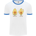 Avocado Gym Funny Fitness Training Healthy Mens White Ringer T-Shirt White/Royal Blue