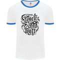 Rock and Roll Music Mens Ringer T-Shirt White/Royal Blue