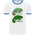 Chameleoff Chameleon Funny Off On Mens White Ringer T-Shirt White/Royal Blue