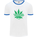 Highrish St. Patrick's Day Weed Drugs Funny Mens White Ringer T-Shirt White/Royal Blue