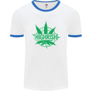 Highrish St. Patrick's Day Weed Drugs Funny Mens White Ringer T-Shirt White/Royal Blue