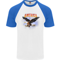 Eagle America Dreamer Soul Mens S/S Baseball T-Shirt White/Royal Blue