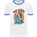 Christmas Bad Santa Funny Xmas Mens White Ringer T-Shirt White/Royal Blue