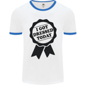 I Got Dressed Today Antisocial Funny Gamer Mens White Ringer T-Shirt White/Royal Blue