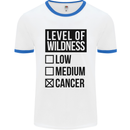 Levels of Wildness Cancer Mens White Ringer T-Shirt White/Royal Blue