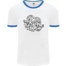 Vikings Valknut Symbol With Ravens Mens White Ringer T-Shirt White/Royal Blue